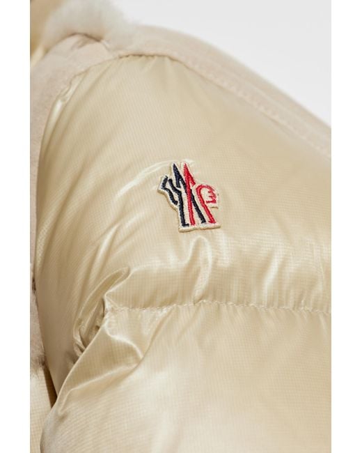 Moncler Natural Fur-Trimmed Shiny Down Puffer Coat