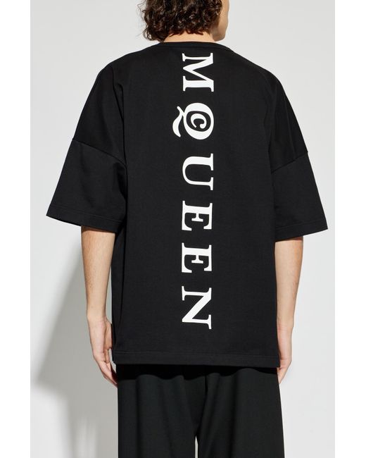Alexander McQueen Black T-Shirt With Logo for men