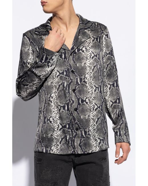 Balmain Gray Silk Shirt, for men