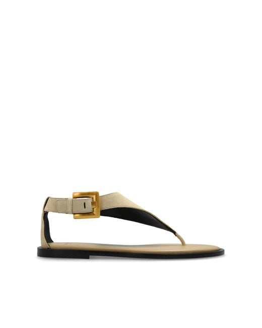 Balmain Brown "Anthem" Suede Sandals