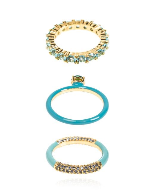 Kate Spade Green Set Of Three Rings