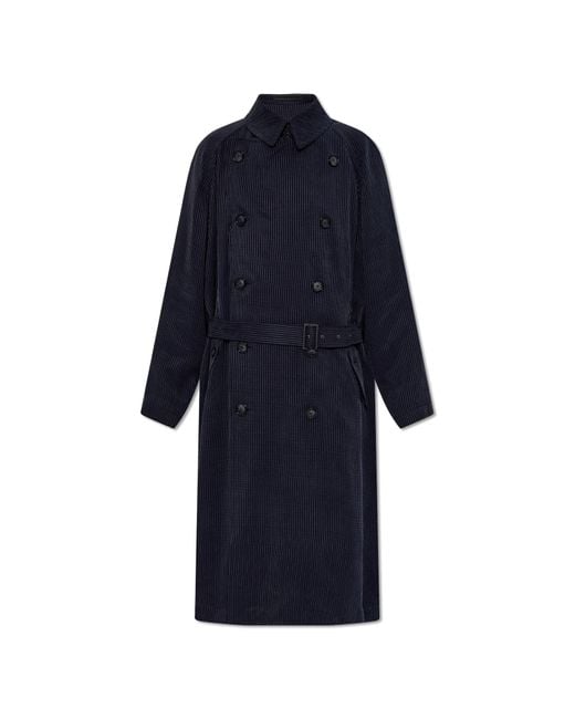 Giorgio Armani Blue 'sustainable' Collection Trench Coat, for men
