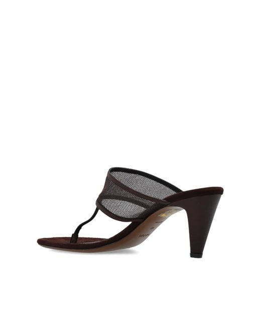 Neous Black Heeled Mules 'Vena'