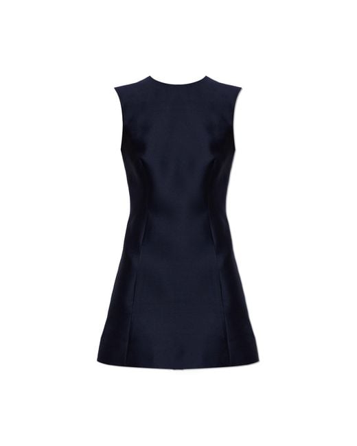 Balenciaga Blue Wool Sleeveless Dress