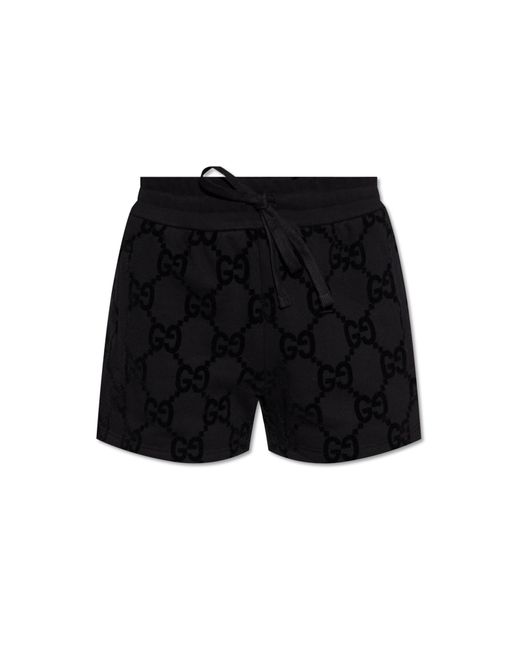 Gucci Black Shorts With 'GG' Pattern,