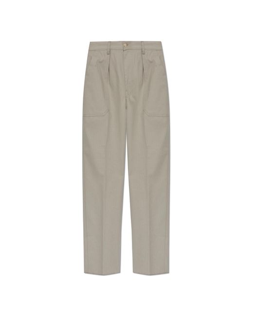Eleventy Gray Herringbone Pattern Trousers for men