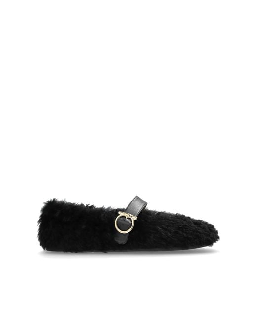 Ferragamo Black Ballet Flats "Nena"