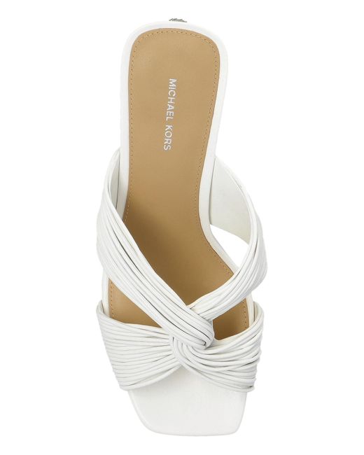MICHAEL Michael Kors White Alessia Heeled Mules