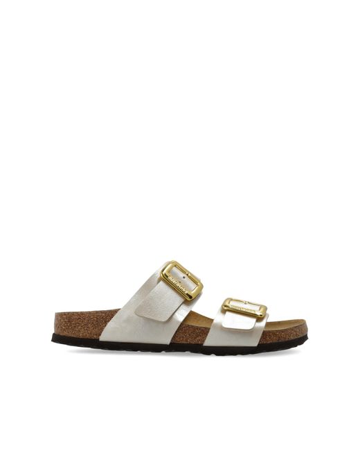 Birkenstock White Slippers Sydney Cushion Buckle