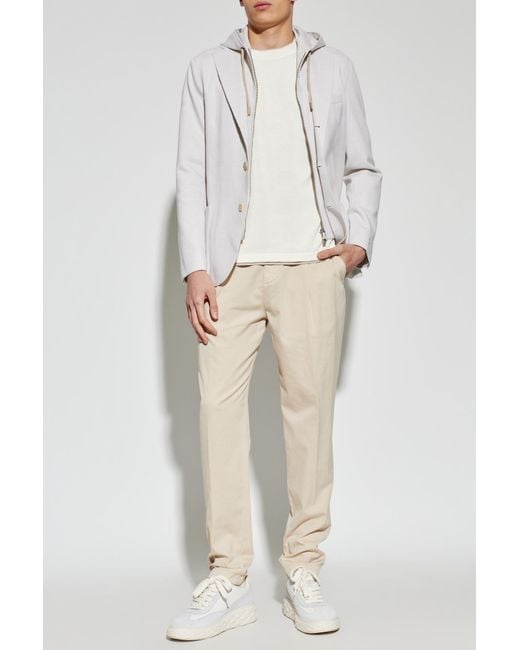 Eleventy White Cotton T-Shirt With Round Neckline for men