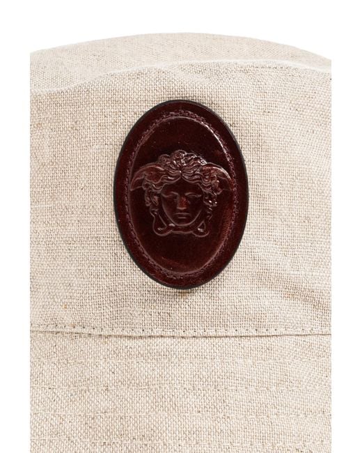 Versace Black Hat With Logo Patch