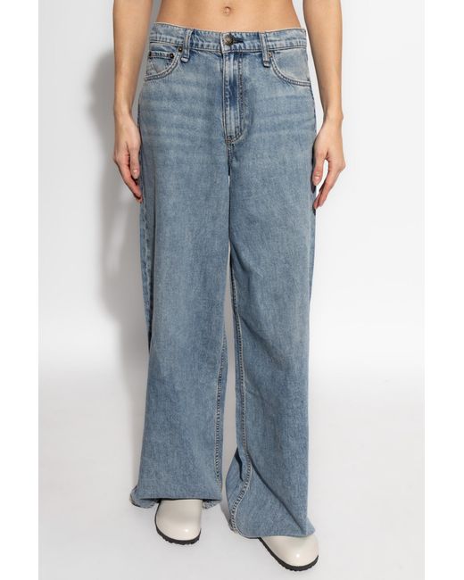 Rag & Bone Wide-Leg Jeans in Blue | Lyst