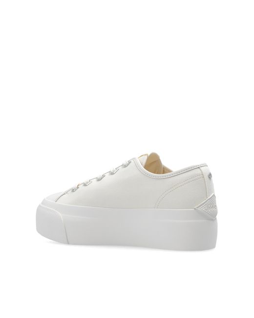 Jimmy Choo White Palma Maxi Logo-embroidered Canvas Low-top Trainers