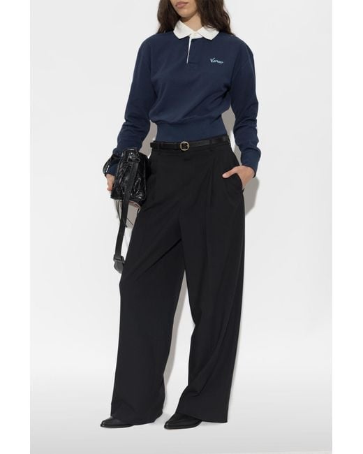 KENZO Blue Long-Sleeve Polo