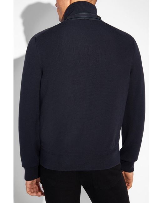 Tom Ford Blue Cardigan With Down Panel, for men