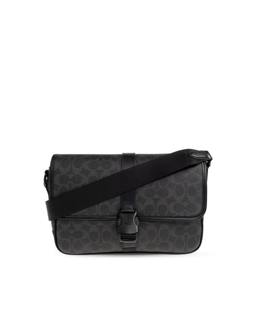 COACH Black Shoulder Bag With Monogram for men