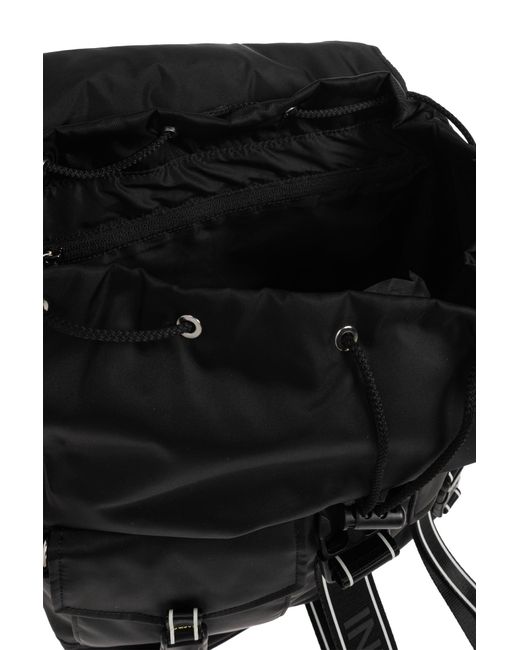 Ganni Black Backpack With Logo Patch