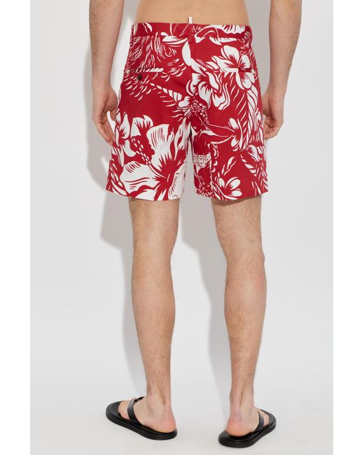 DSquared² Red Patterned Shorts for men