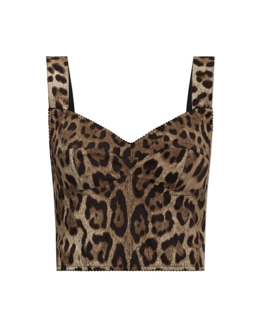 Dolce & Gabbana Brown Top With Animal Motif