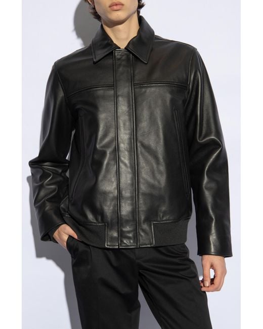 PS by Paul Smith Black Leather Jacket, for men