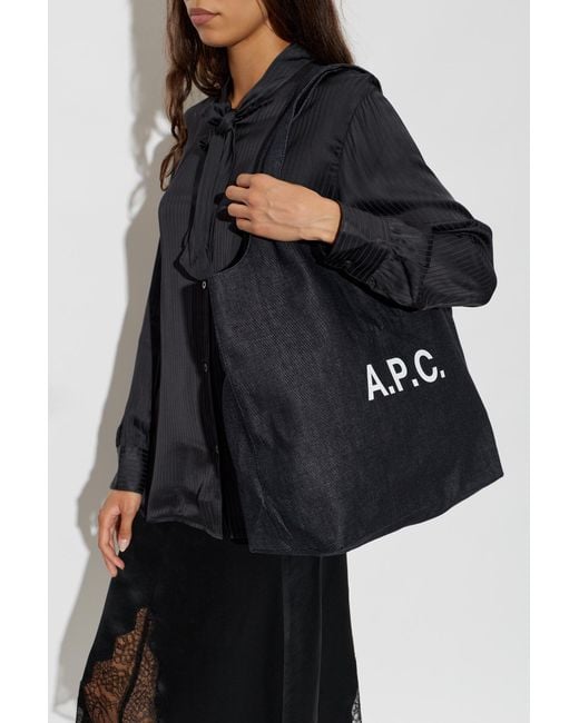 A.P.C. Black "Ninon" Denim Bag
