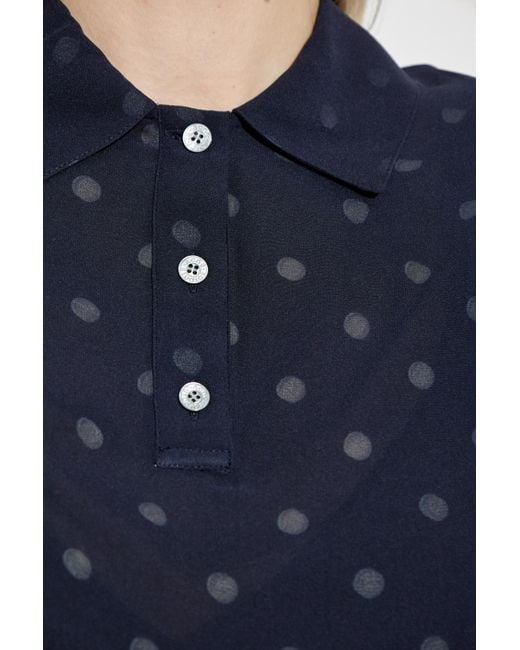 Acne Blue Polka Dot Patterned Shirt
