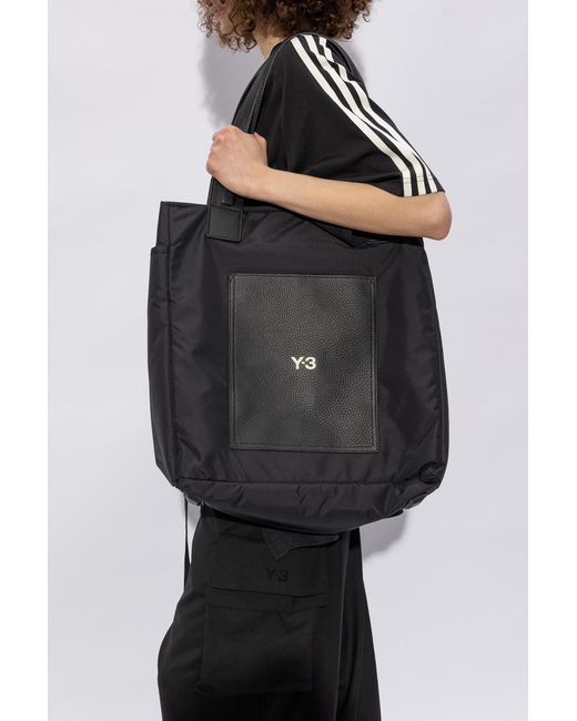 Y-3 Black Shopper Bag With Logo,