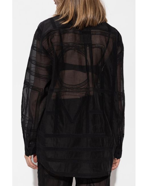 Totême  Black Toteme Shirt With Monogram