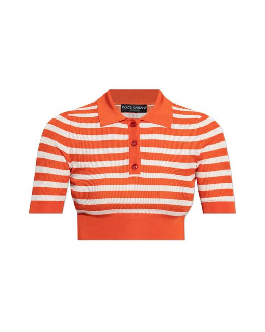 Dolce & Gabbana Orange Short Polo