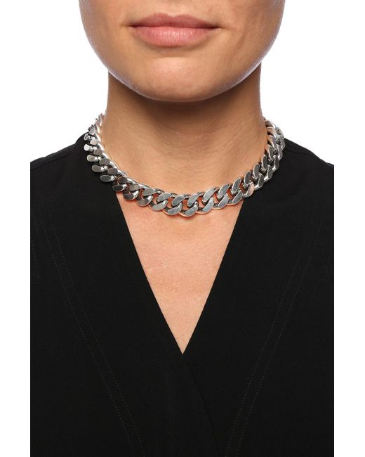 Saint Laurent Metallic Metal Curb Chain Necklace From .