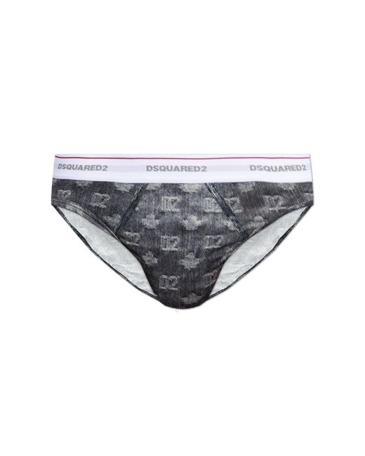 DSquared² Gray Briefs With Monogram for men