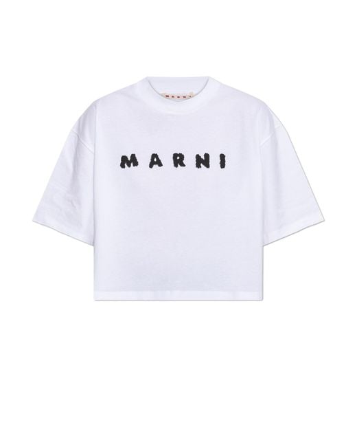 Marni White T-Shirt With Logo