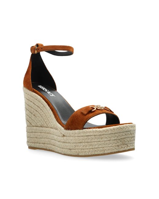 Versace Brown Wedge Sandals