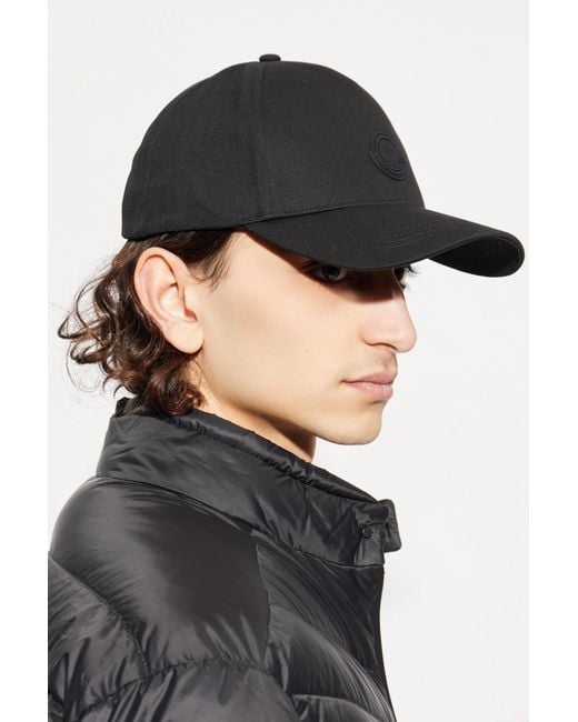 Moncler Black Baseball Cap for men