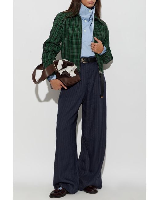 Marni Green Wool Checked Jacket