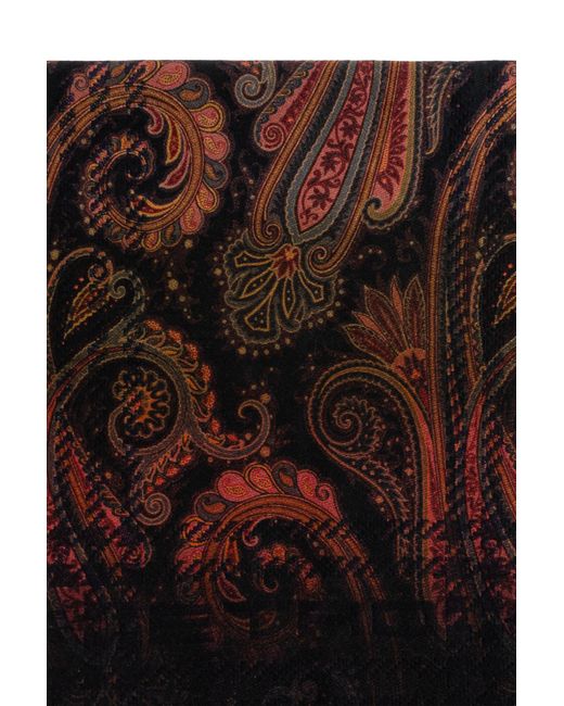 Etro Blue Wool Scarf With Raw Edge