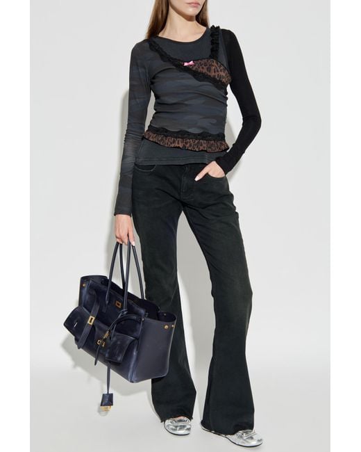 Balenciaga Black Top Made Of Combined Materials