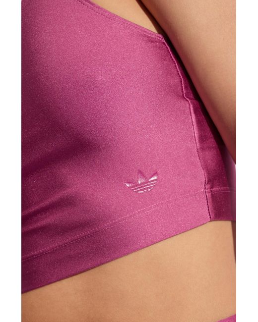 Adidas Originals Pink One-Shoulder Crop Top