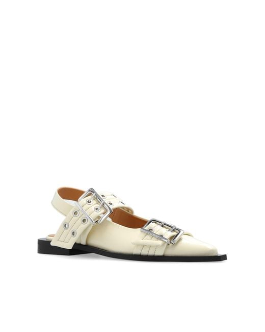 Ganni White Shoes With Buckles,
