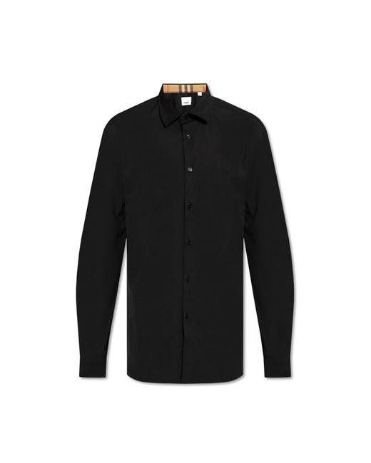 Burberry Black Embroidered Shirt, for men
