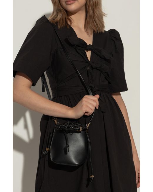 Ganni Black 'Bou Mini' Bucket Handbag