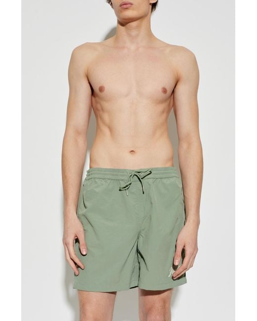 AllSaints Green Odyssey Swim Shorts for men