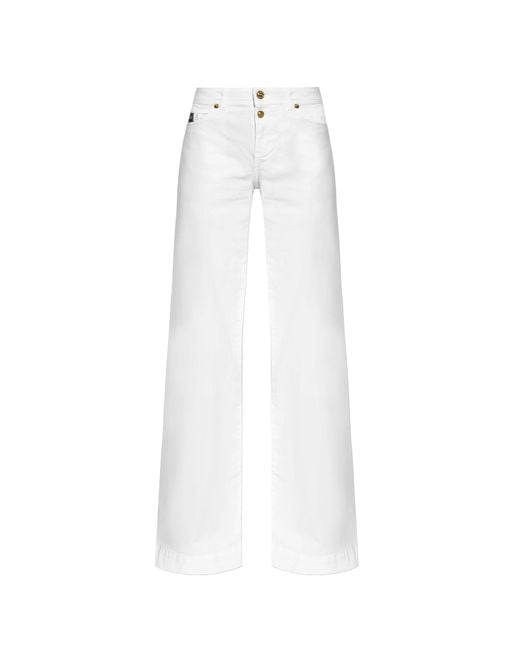 Versace White Jeans With Logo,