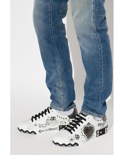 Dolce & Gabbana White Portofino Sports Shoes for men