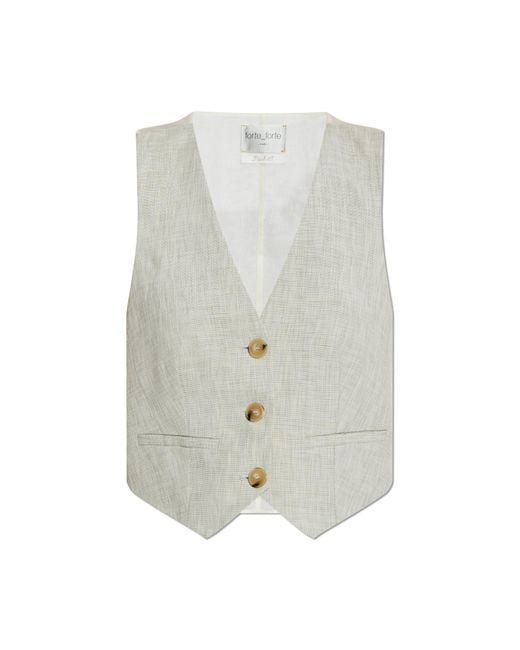 Forte Forte White Vest With Pockets