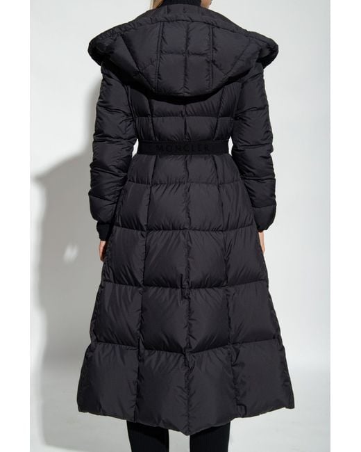 Moncler 'faucon' Long Down Jacket in Black | Lyst