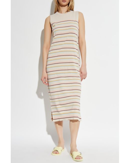 Paul Smith Natural Dress With Stripe Pattern