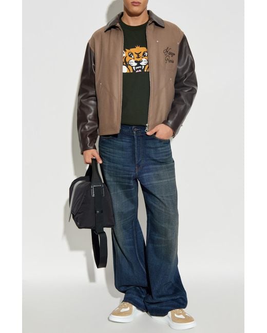 KENZO Brown Wool Jacket for men