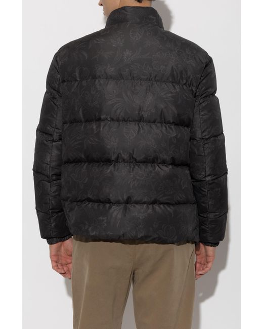 Etro Black Puffer Jacket With Logo for men