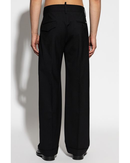 DSquared² Black Wool Trousers for men